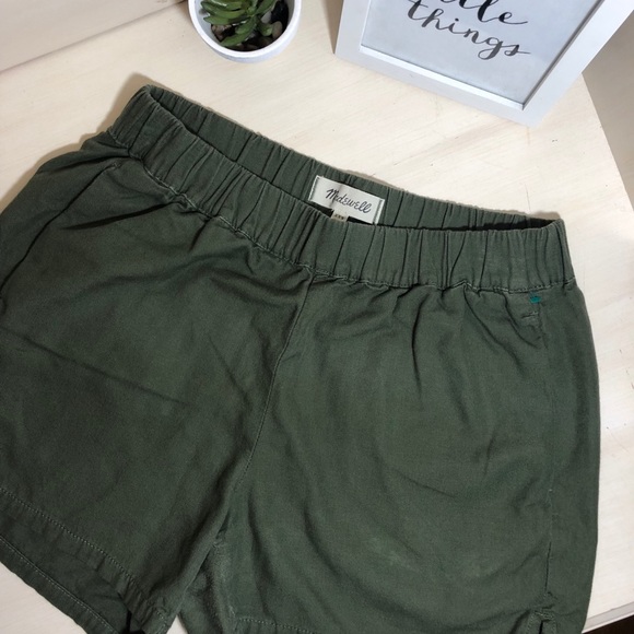 Madewell Olive Green Stretch Pull On Shorts - Picture 1 of 7